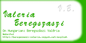 valeria beregszaszi business card